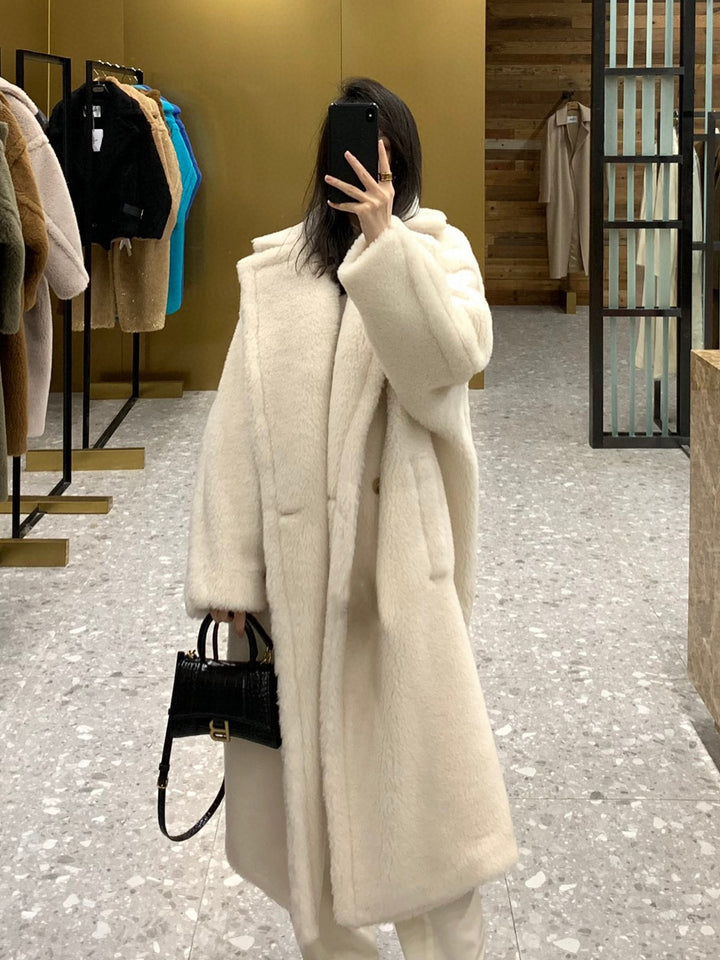 Teddy coat for women, long, different colors