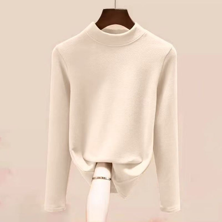 Women's thermal undershirt, half-high collar, lined