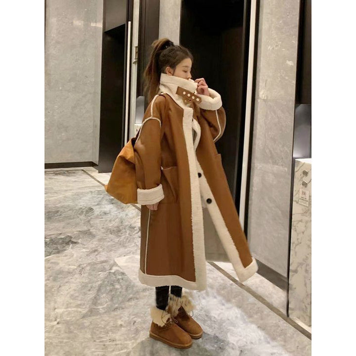 Women's Reversible Coat, Lamb Fur Imitation, Long