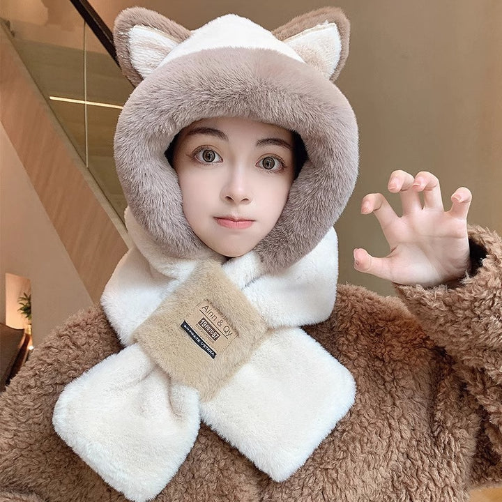 Playful hooded cap with ears