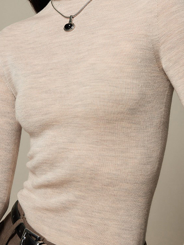 Women’s turtleneck sweater, 100% wool, seamless