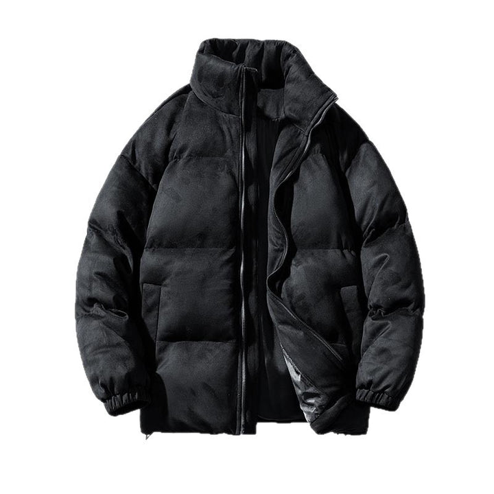 Padded men's winter jacket in suede look