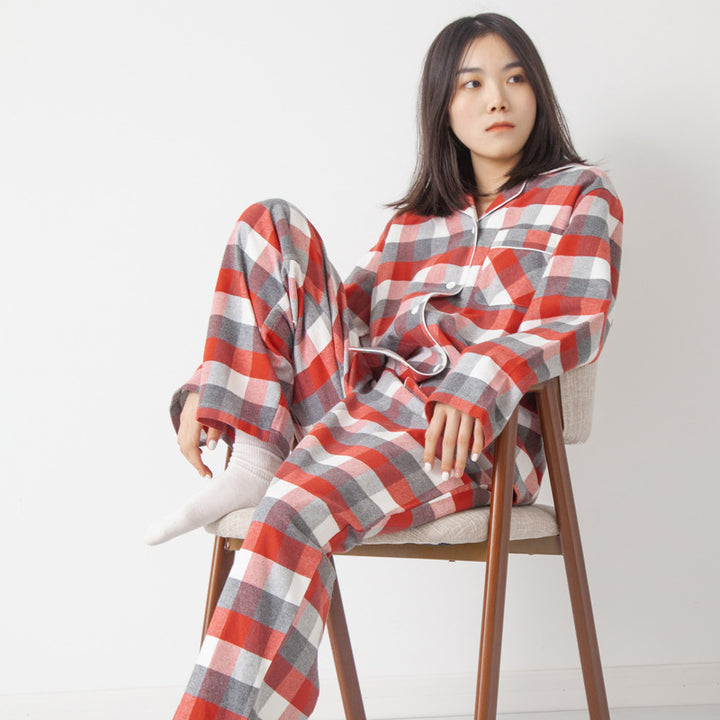 Padded cotton pajamas for men, checkered