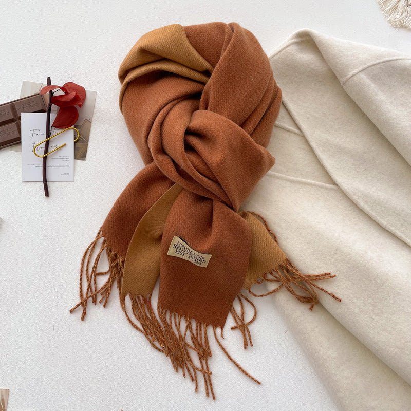 Reversible scarf made of cashmere imitation, 200x65cm