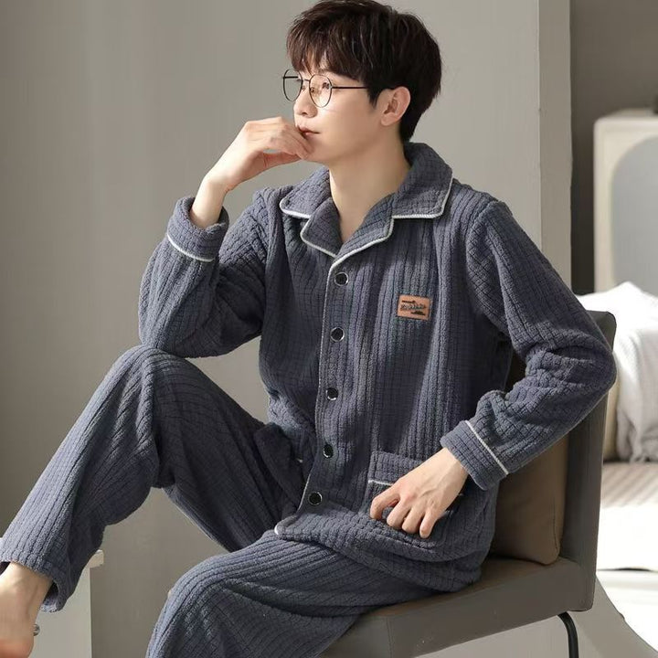 Warmer Herren-House Suit made of flannel, lined, available in various sizes