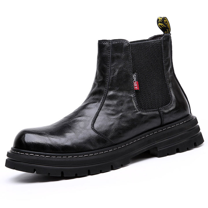 Men's Chelsea boots, lined, vintage style, leather