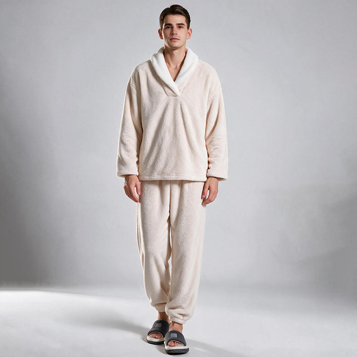 Soft Plush Pajama Set for Couples, Long Sleeve, Winter