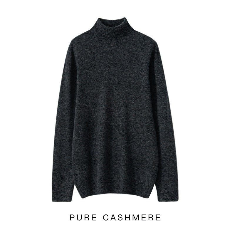 Men's turtleneck sweater made of pure wool, knitted
