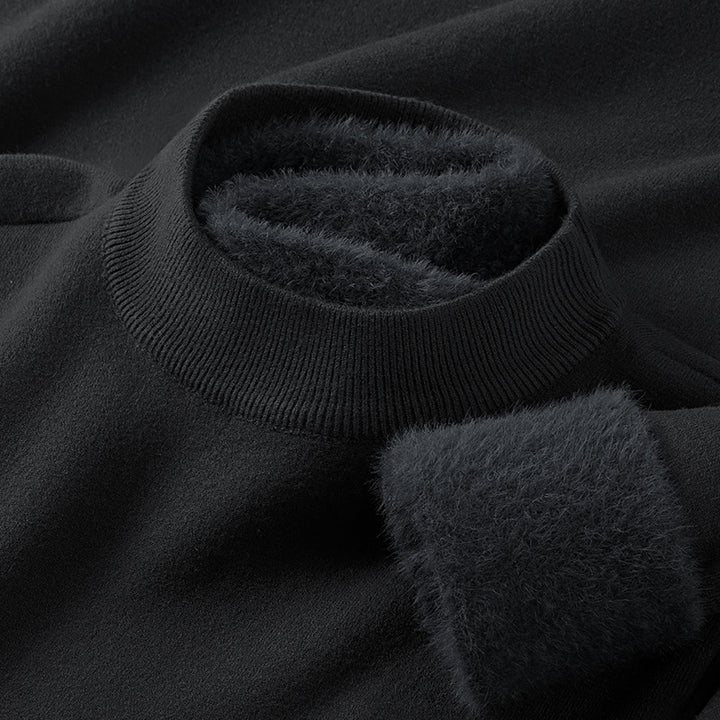 Men's pullover with standing collar made of modal wool blend