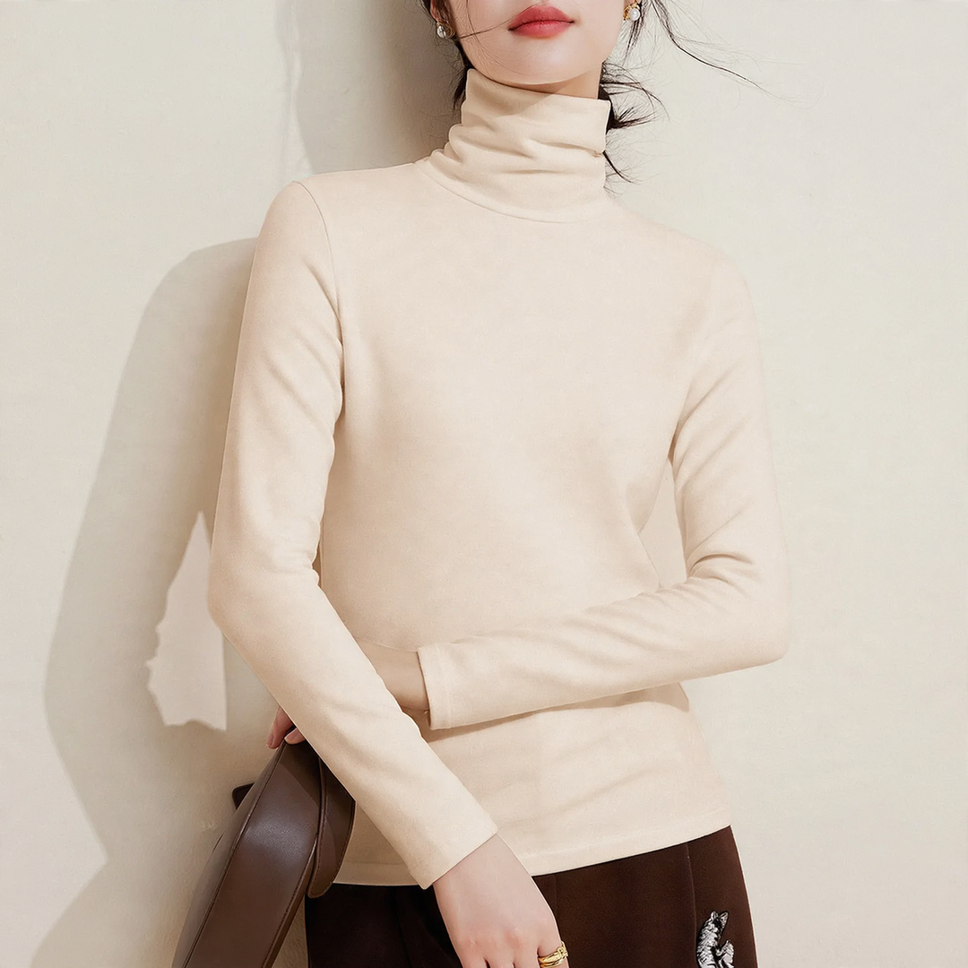 Women's turtleneck sweater, warming, knit