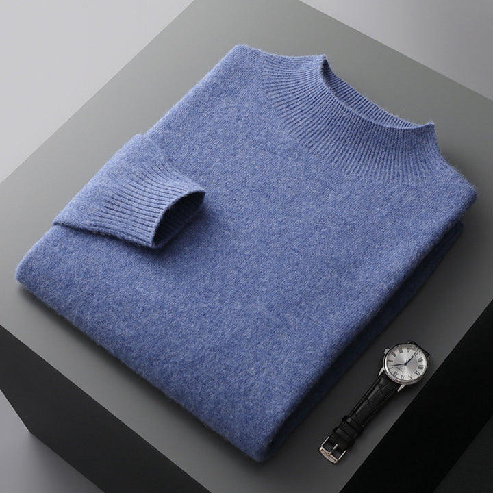 Men's Wool Sweater, Stand-up Collar, Thin