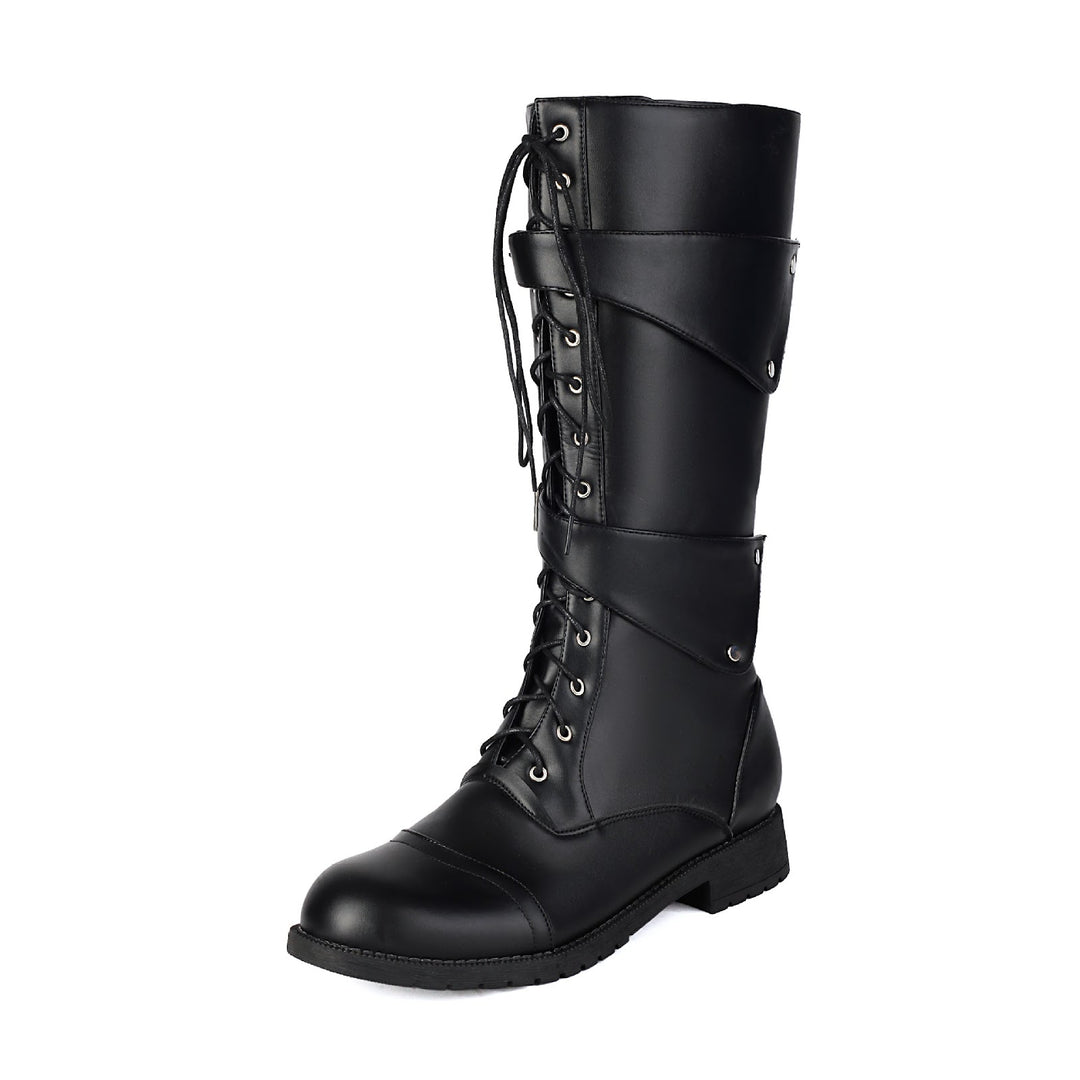 Men's boots with buckles and lacing