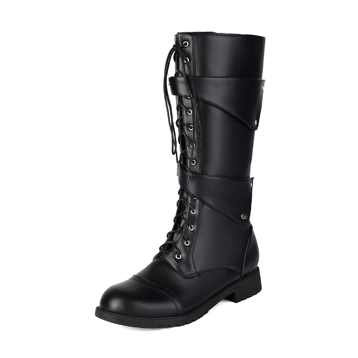 Men's boots with buckles and lacing