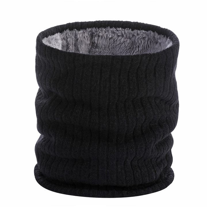 Fleece-lined knitted neck warmer for men and women