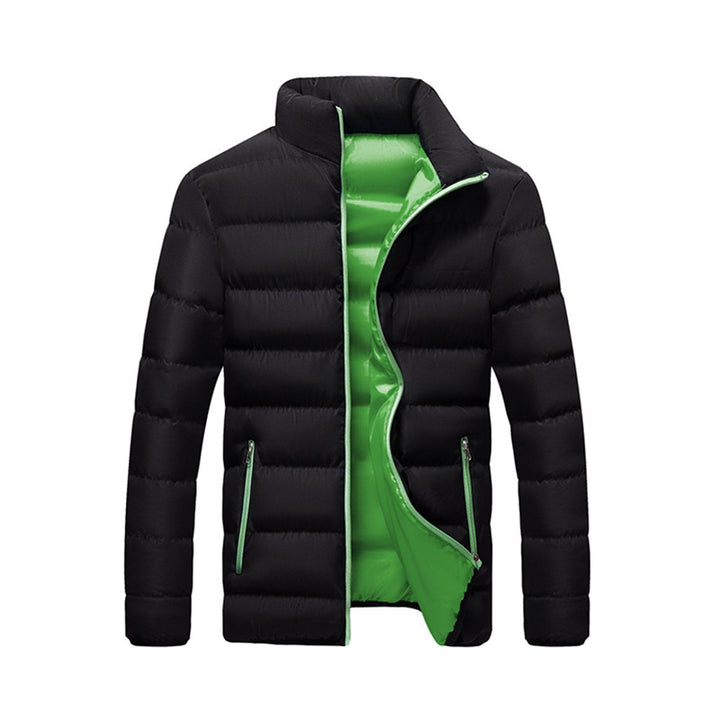 Men's quilted jacket, stand collar, lined, for leisure