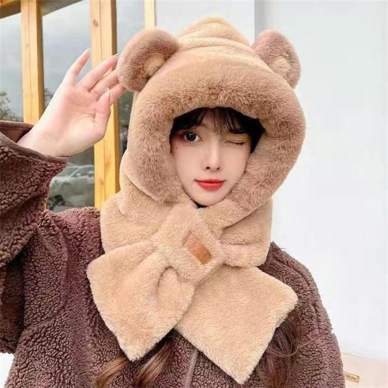 Fluffy winter set with ear protection