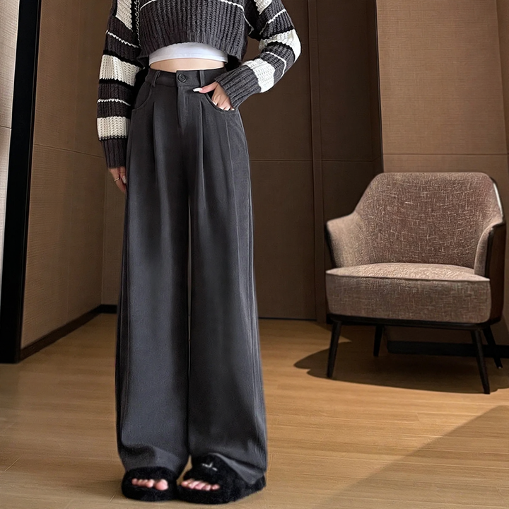 Women's corduroy trousers, straight cut, autumn