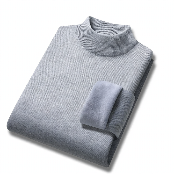 Men's turtleneck sweater, lined, warm, autumn and winter