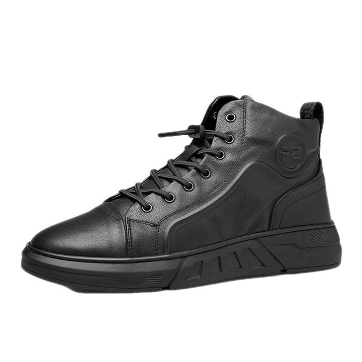 Men's leather ankle boots, insulated winter boots