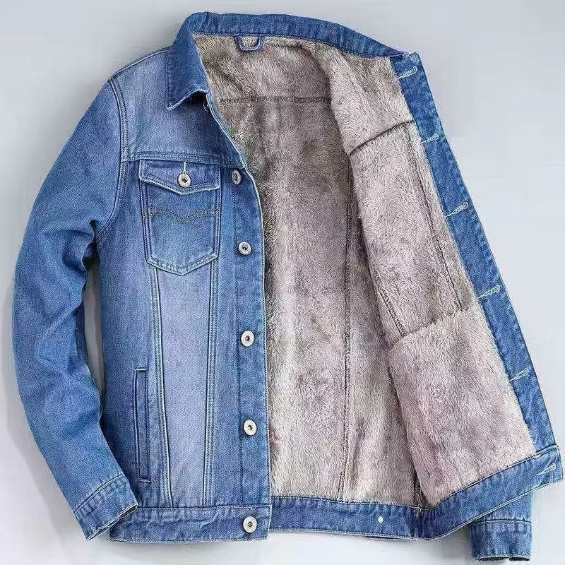 Padded jeans jacket for men