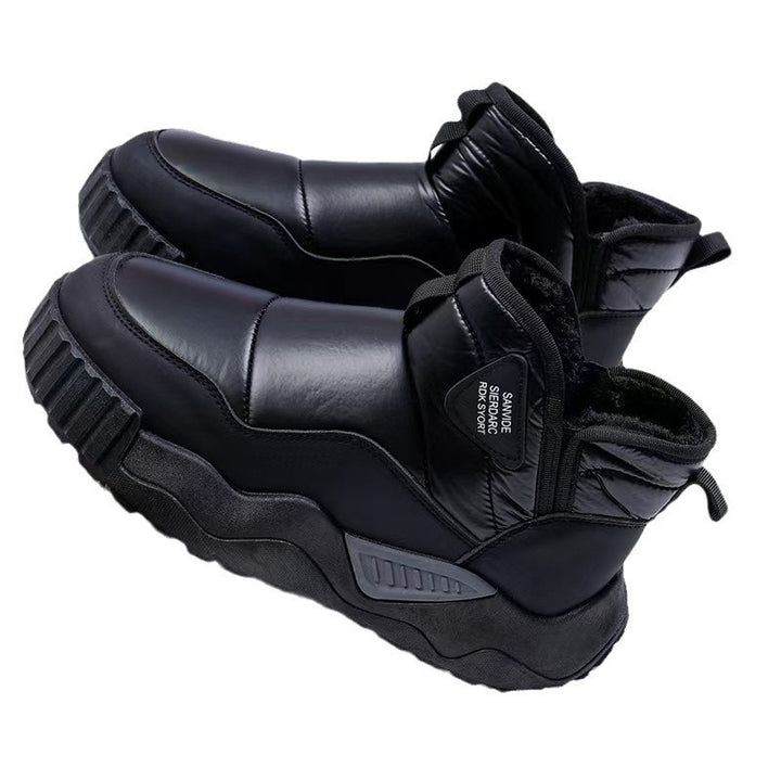 Padded men's winter boots, water-repellent, slip-resistant