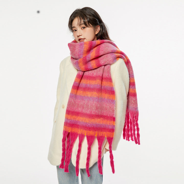 Checked scarf in Norwegian style, warming