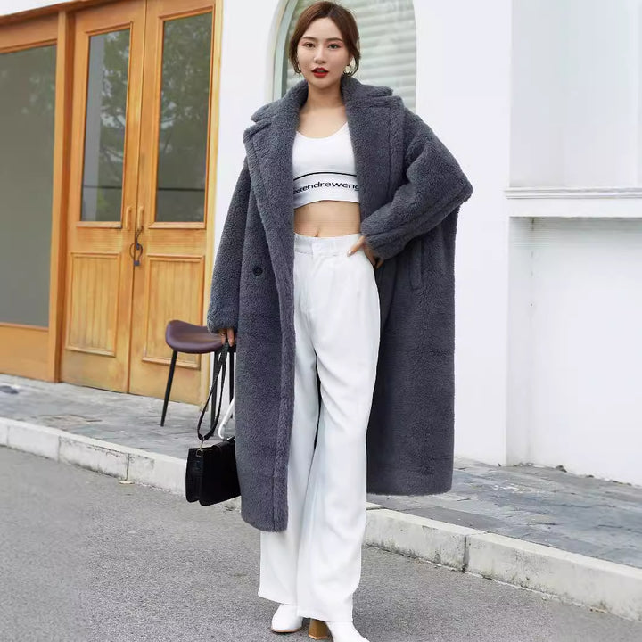 Teddy-Coat, mid-length, Color: Deep Grey