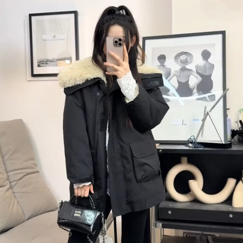 Padded parka jacket in work style