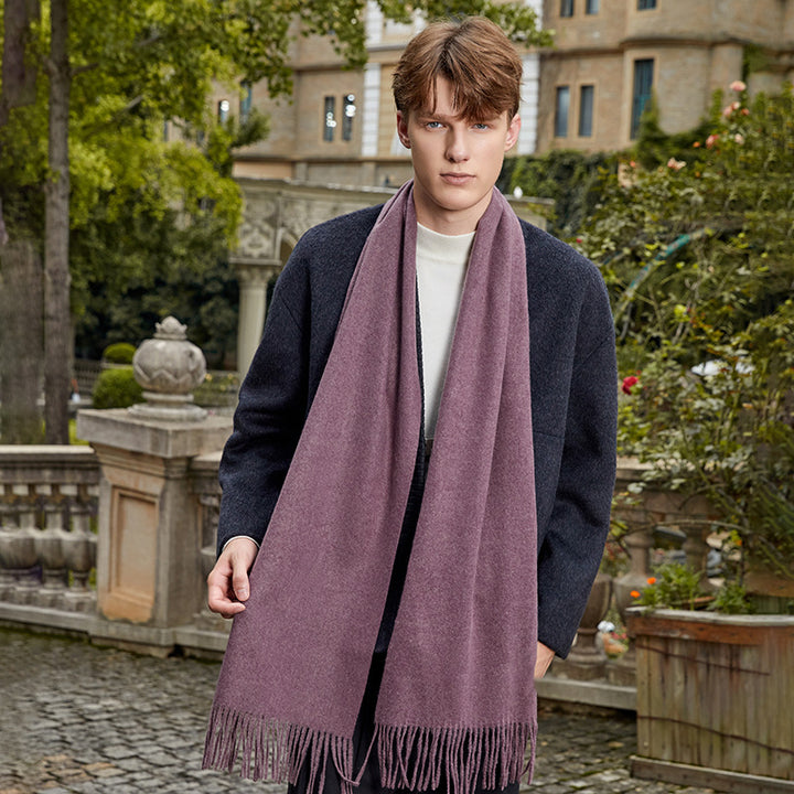 Solid color wool scarf for women and men
