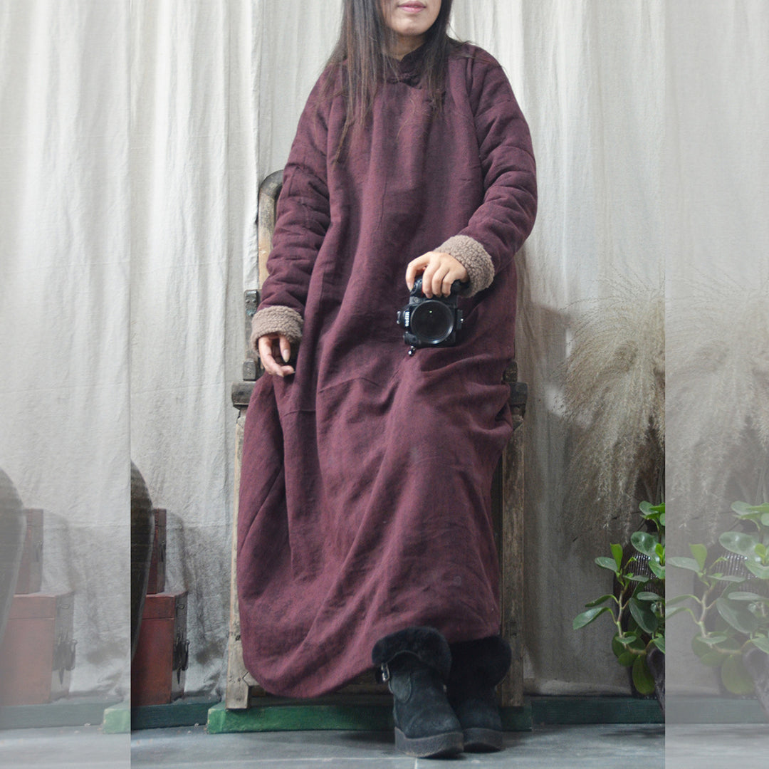 Padded women's coat in vintage style with toggle buttons