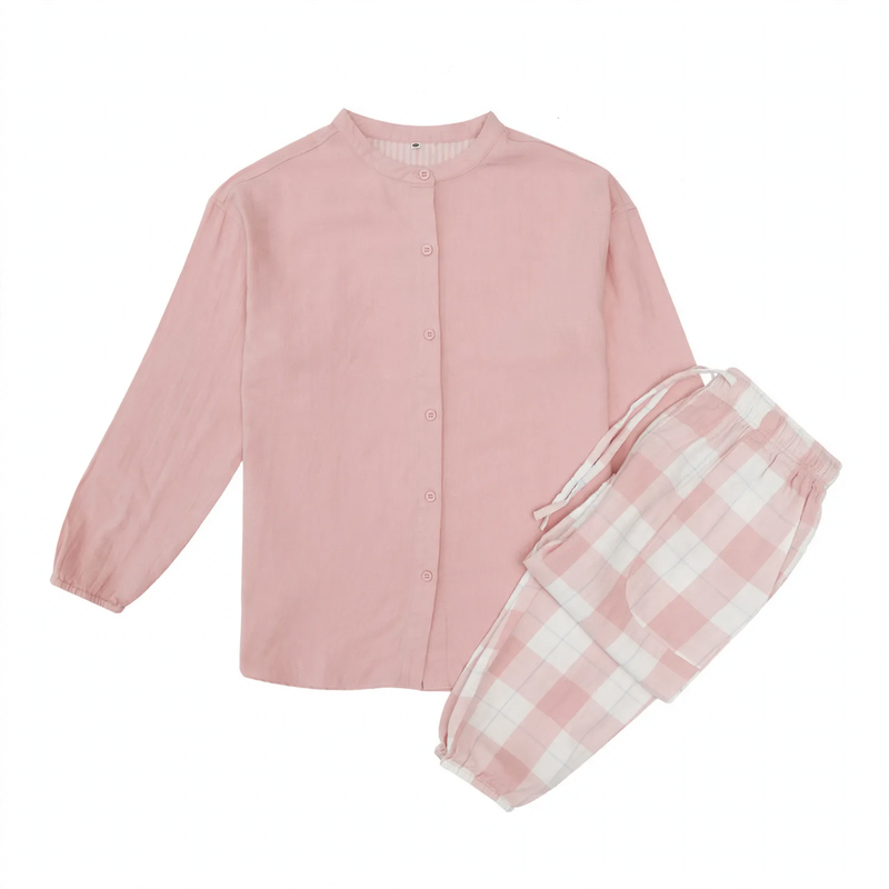 Double-layer cotton gauze pajama set for couples