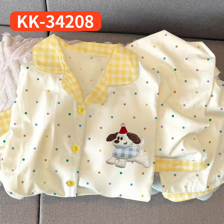 Women's Pajama Set, long-sleeved, with star pattern