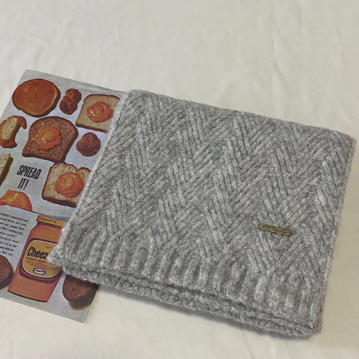 Alpaca wool knitted scarf, thick and soft