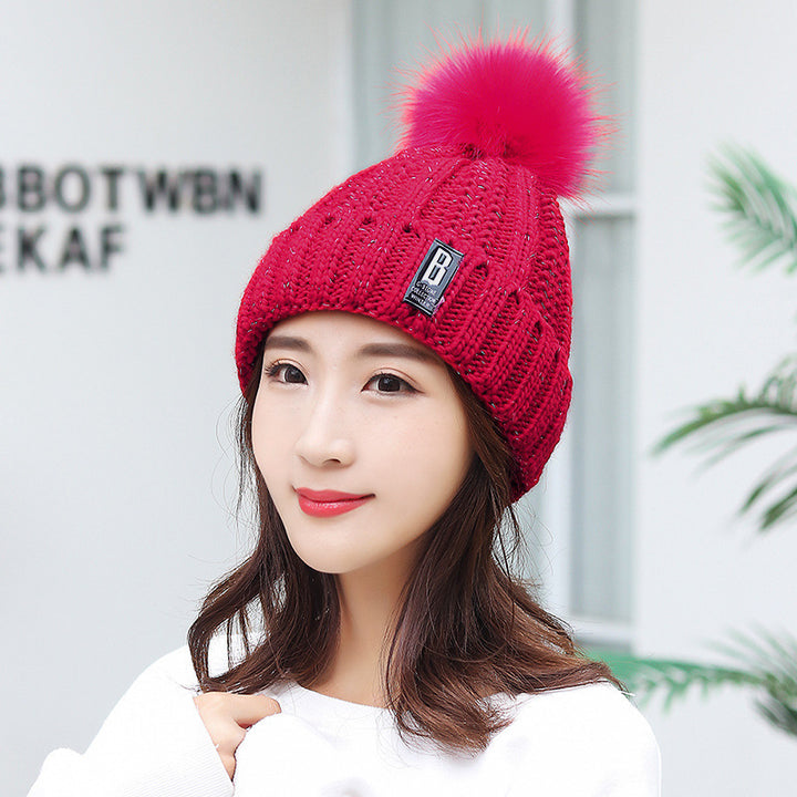Lined knit beanie and scarf set
