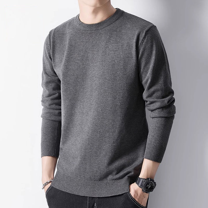 Men's sweater with crew neck and inner lining