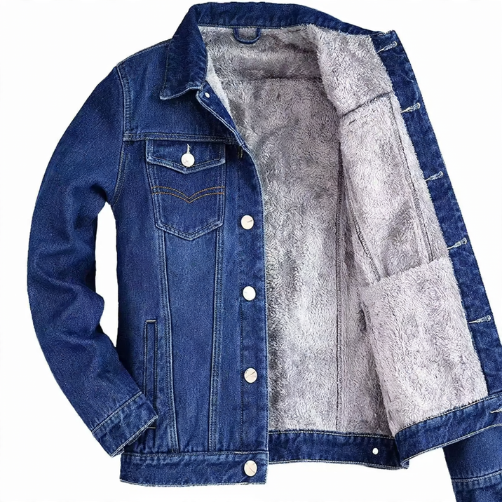 Padded denim jacket for men