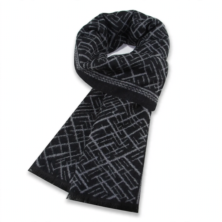Men's scarf, wool blend, 31x180cm