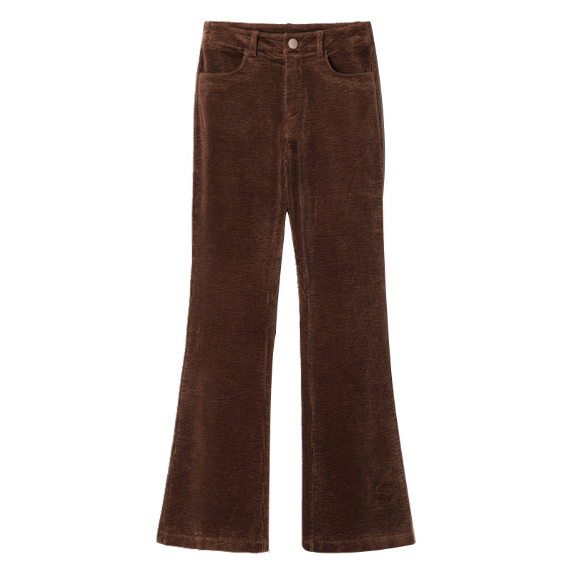 Cord-wide-leg-pants with high waist