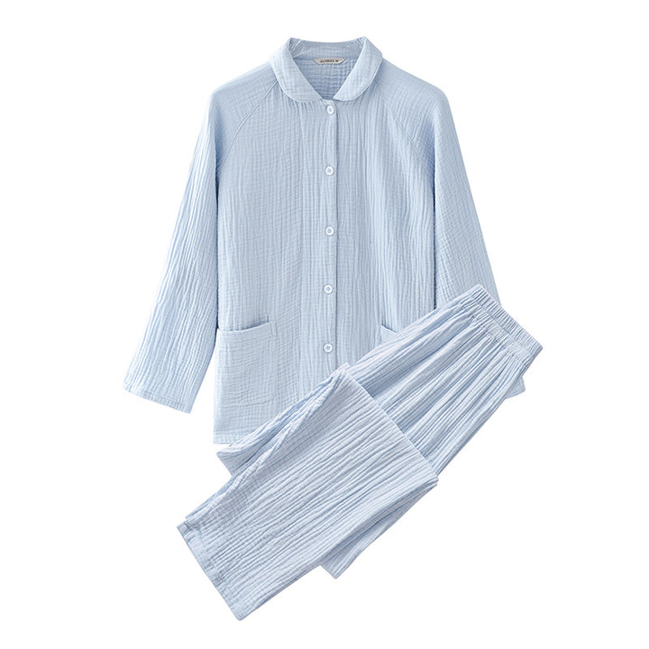 Japanese cotton pajama made of three-layer gauze