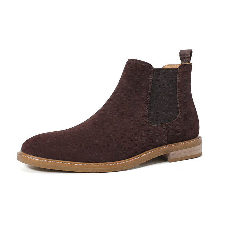 Men's leather Chelsea boots, mid-high shaft