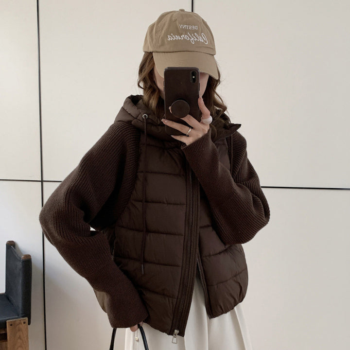 Light women's quilted jacket with hood
