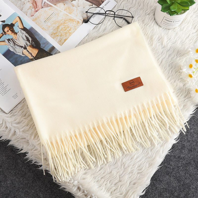 Winter scarf with fringes, 200x70 cm