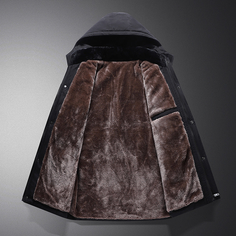 Padded winter jacket for men, detachable hood