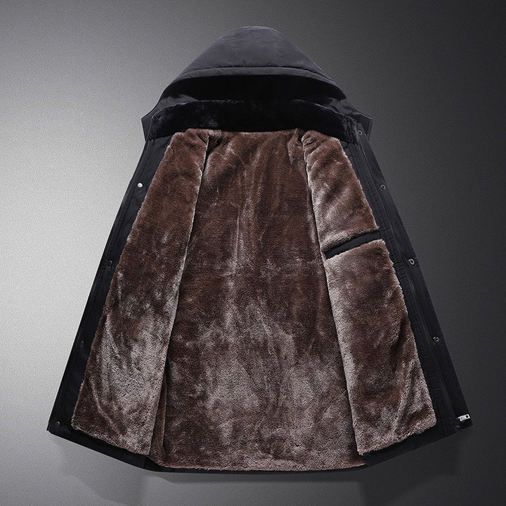 Padded winter jacket for men, detachable hood