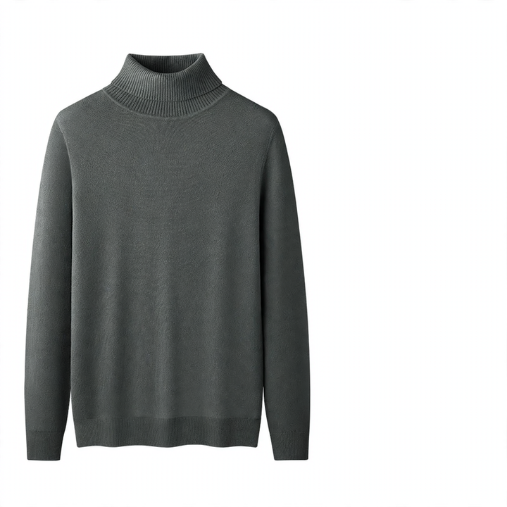 High-quality men's turtleneck sweater made of modal-wool blend