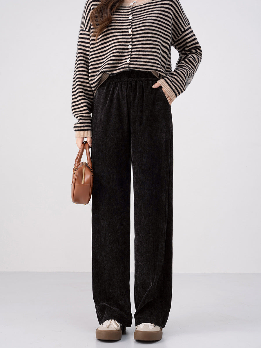 Chenille-cord-pants with wide leg, warm and flowing