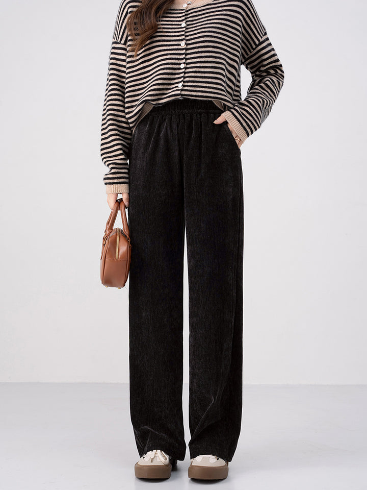 Chenille-cord-pants with wide leg, warm and flowing