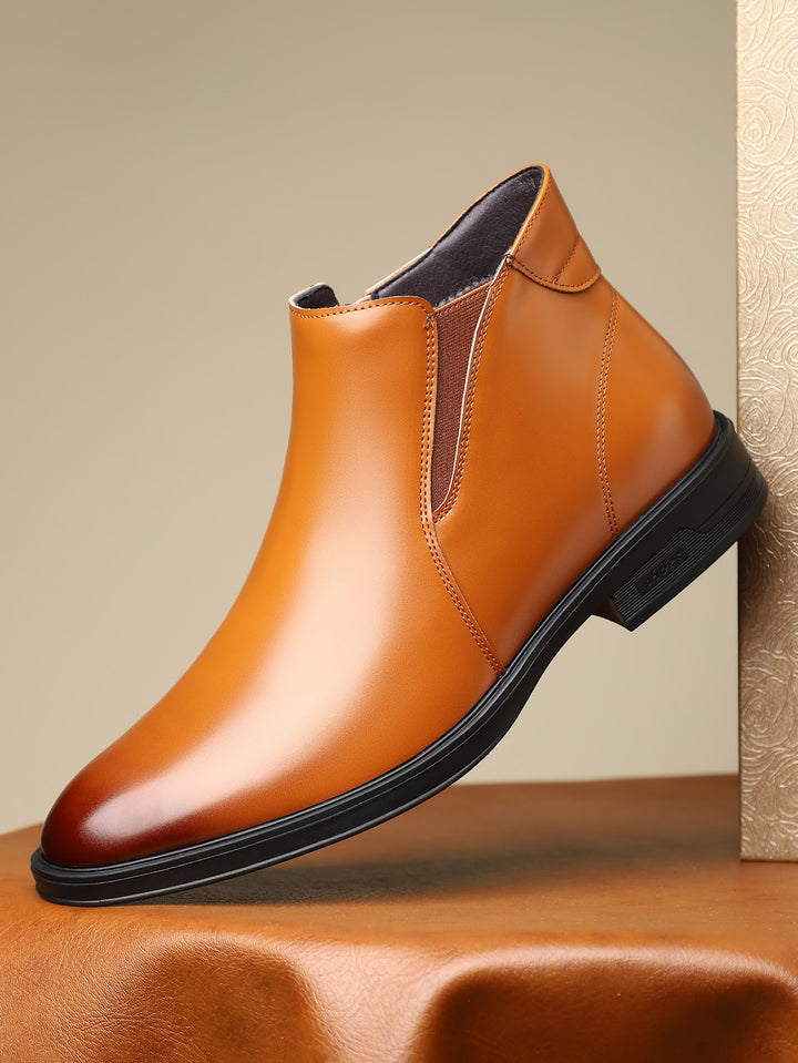 Men's Chelsea boots, pointed toe, block heel