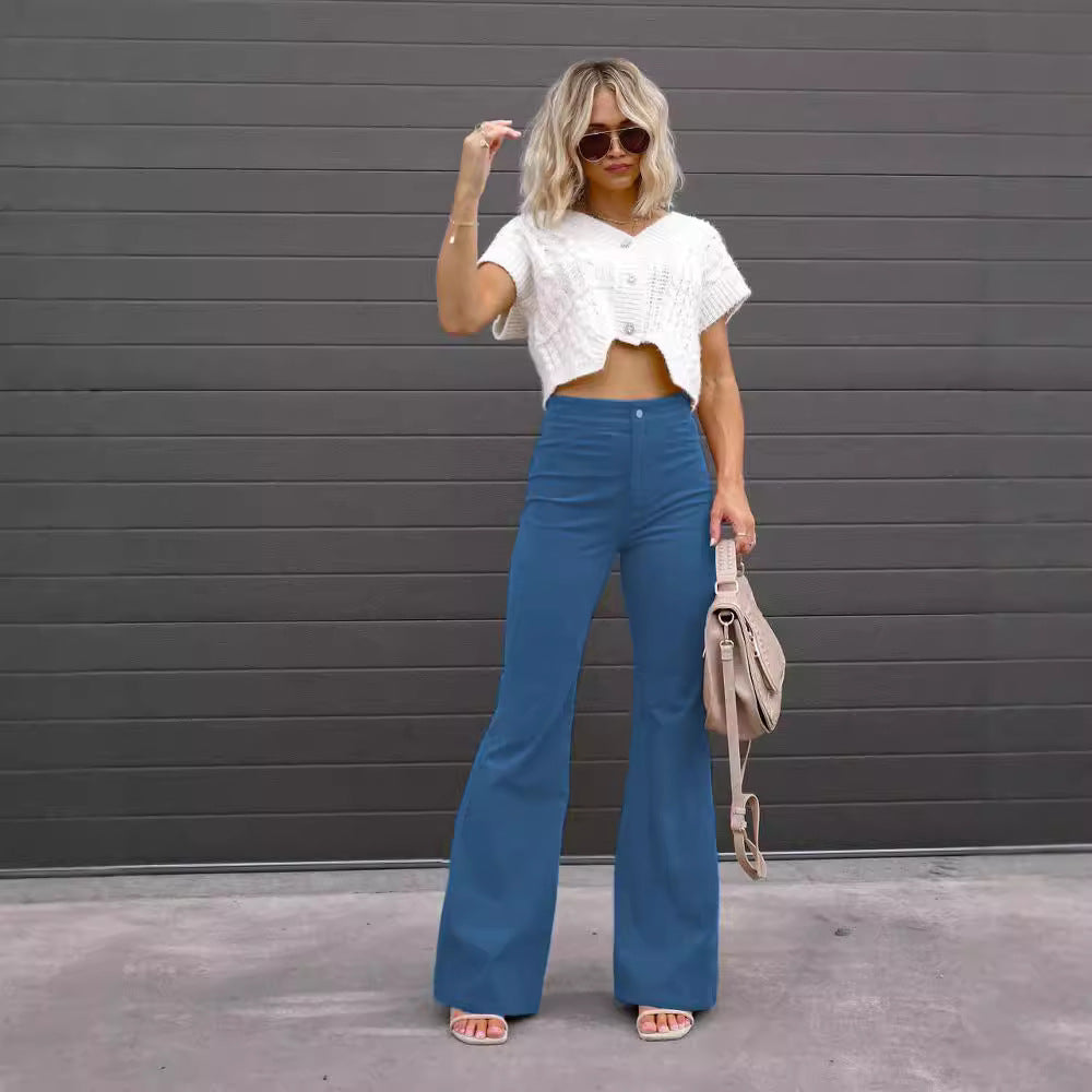 Women's corduroy pants with flared leg