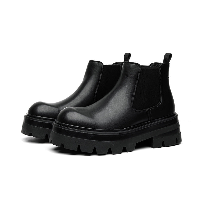 Men's Chelsea boots, platform, microfiber